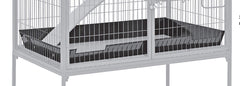 Guardia de acero negro de MidWest Homes for Pets facilita limpieza y durabilidad.