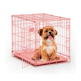 Jaula iCrate rosa de 24 pulgadas para perros pequeños, ideal para viajes y uso diario