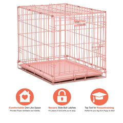 iCrate rosa con puerta única, acceso fácil para la mascota
