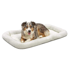 MidWest QuietTime cama perro con forro blanco suave para descanso cómodo