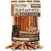 Mighty Paw Naturals Bully Stick de 6 pulgadas, ideal para masticación controlada.