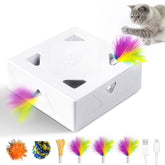 Migipaws MigiBox con plumas aleatorias para ejercicio mental del gato