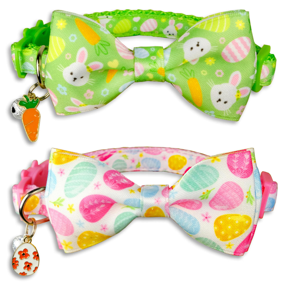 Collar Miiemiu de Pascua con lazo para gatos, perfecto para fotos festivas.