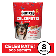 Milk-Bone Celebrate galletas crujientes para perros, adecuada para fiestas.