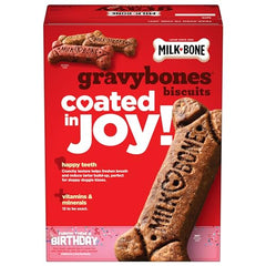 Milk-Bone GravyBones sabor res, snack para perros.
