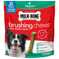 Milk-Bone: caja de 25 unidades, sabor pollo, aliento más fresco.