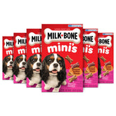 Milk-Bone Mini: bocaditos de mantequilla de cacahuete en caja de 15 oz, ideal para perros.