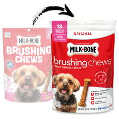 Milk-Bone mini para perros 5-24 lb, foco en tamaño pequeño para snack diario.