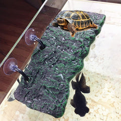 Minidiva plataforma flotante para tortugas, descanso estable en acuario.