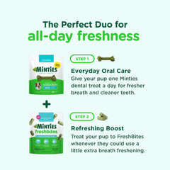 Minties FreshBites bajo calorías por bocado para merienda diaria.