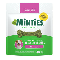 Minties hueso dental para perro pequeño ayuda a limpiar al masticar.