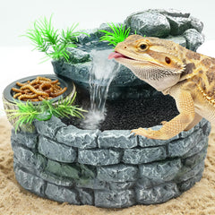 MIXJOY fuente-agua-2en1-terrario: hidratación fácil para reptiles.