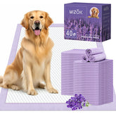 Almohadillas Mizok para perros 30x36 en empaque con fragancia lavanda para uso inmediato.