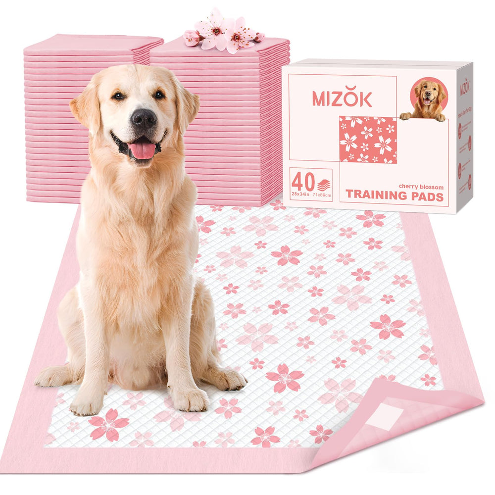 Almohadillas MIZOK para perros con diseño cerezo rosa para confort visual.