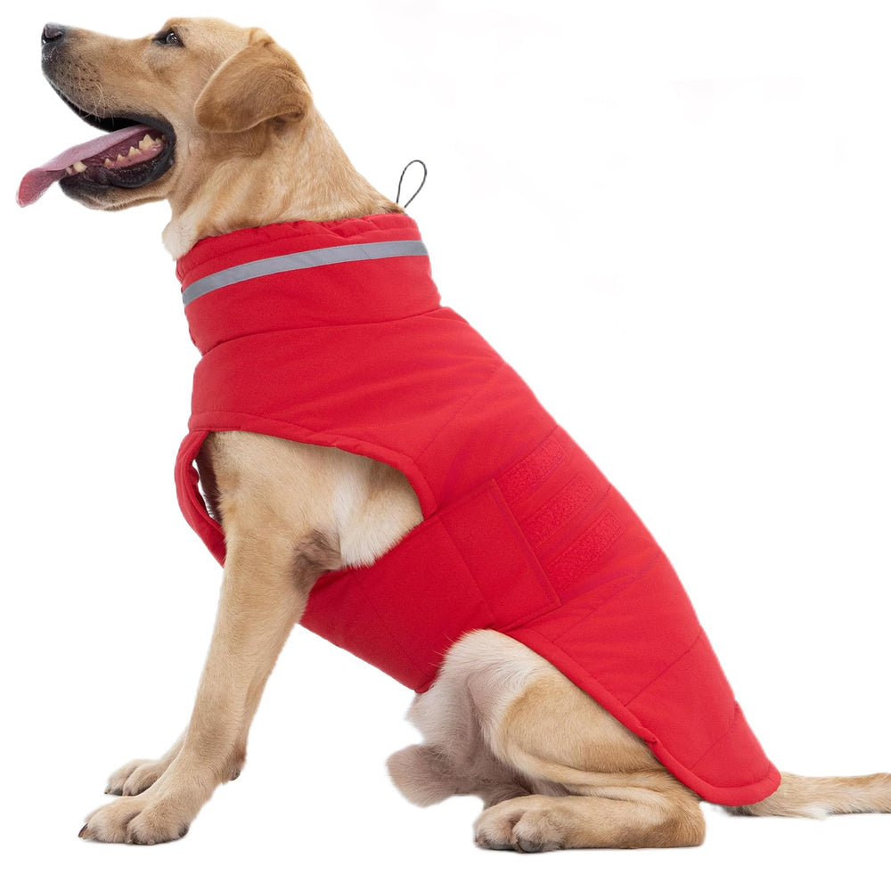 Capa Mklhgty para perro en rojo XL, ideal para paseos fríos.