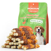MON2SUN hulesos de calcio doble sabor de 4 pulgadas para perros pequeños.