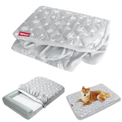 Moonsea funda cama perro impermeable 27x36 con estampado estrellas grises protege contra líquidos