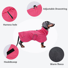 Morezi abrigo dachshund con forro felpa cálido para días fríos.
