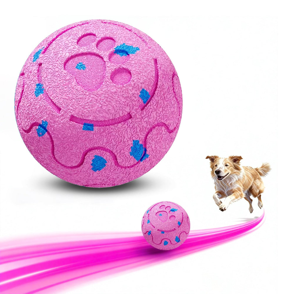 Morhandisn bola interactiva para perros, rosa, ideal para juego activo.