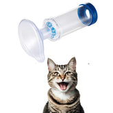 MORITAS PET espaciador inhalador con mascarilla para una administración suave.