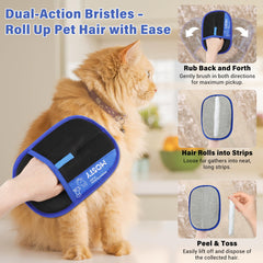 Mosty Guante Eliminapelo Suave y Seguro, cuidados amables para mascotas sensibles.