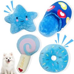 MOSYZEO juguete suave con estrellas azules para perros pequeños, ideal para juego y agarre