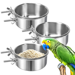 MotBach cuenco para aves con base y soporte en jaula