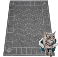 Tapis de litière Motsamla grand format retient les grains autour de la boîte.