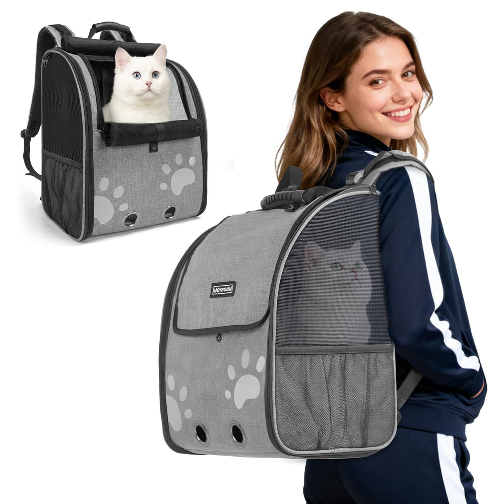 Moysoon Mochila-gato-asa-confort para transporte cómodo durante paseos.