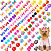Lazo para pelo de Mruq Pet, 100 piezas para perros pequeños, versátiles para diario.
