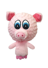 Multipet Knobby Noggins cerdo: juguete con cabeza sonora para juego activo y mordisqueo suave.