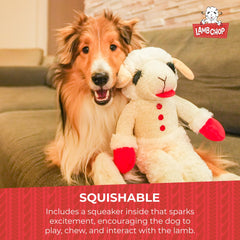 Sonido único en Multipet Lamb Chop que captura la atención del perro.