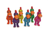 Multipet Mini Globken: gallina de peluche lunares blancos para juego suave y seguro