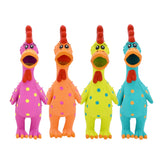 Multipet Pollo con lunares y chirriador para perros, juguete interactivo