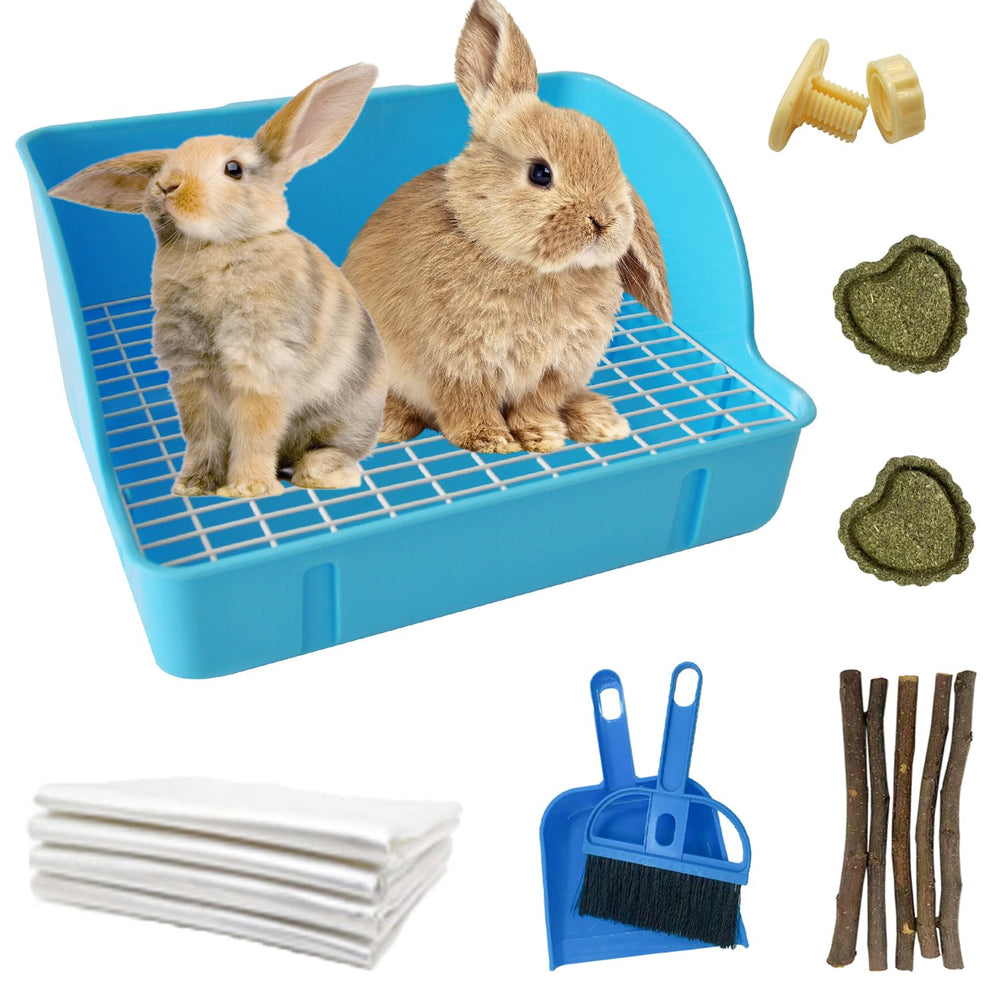 MUYG caja higiénica azul para conejo, ideal para entrenamiento de higiene.