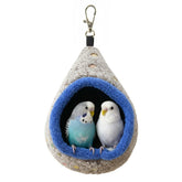 MuYaoPet Nido-Hamaca para aves redonda gris, ideal para descanso cálido y privado.