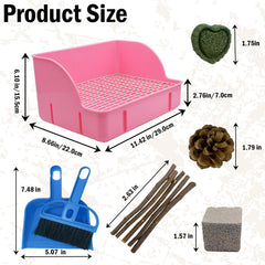 MUYG caja de arena para conejo blanca, diseño compacto para jaulas pequeñas.