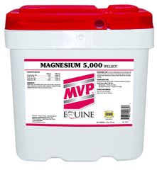 MVP Magnesium 5000, botella frontal, apoyo para la calma del caballo.