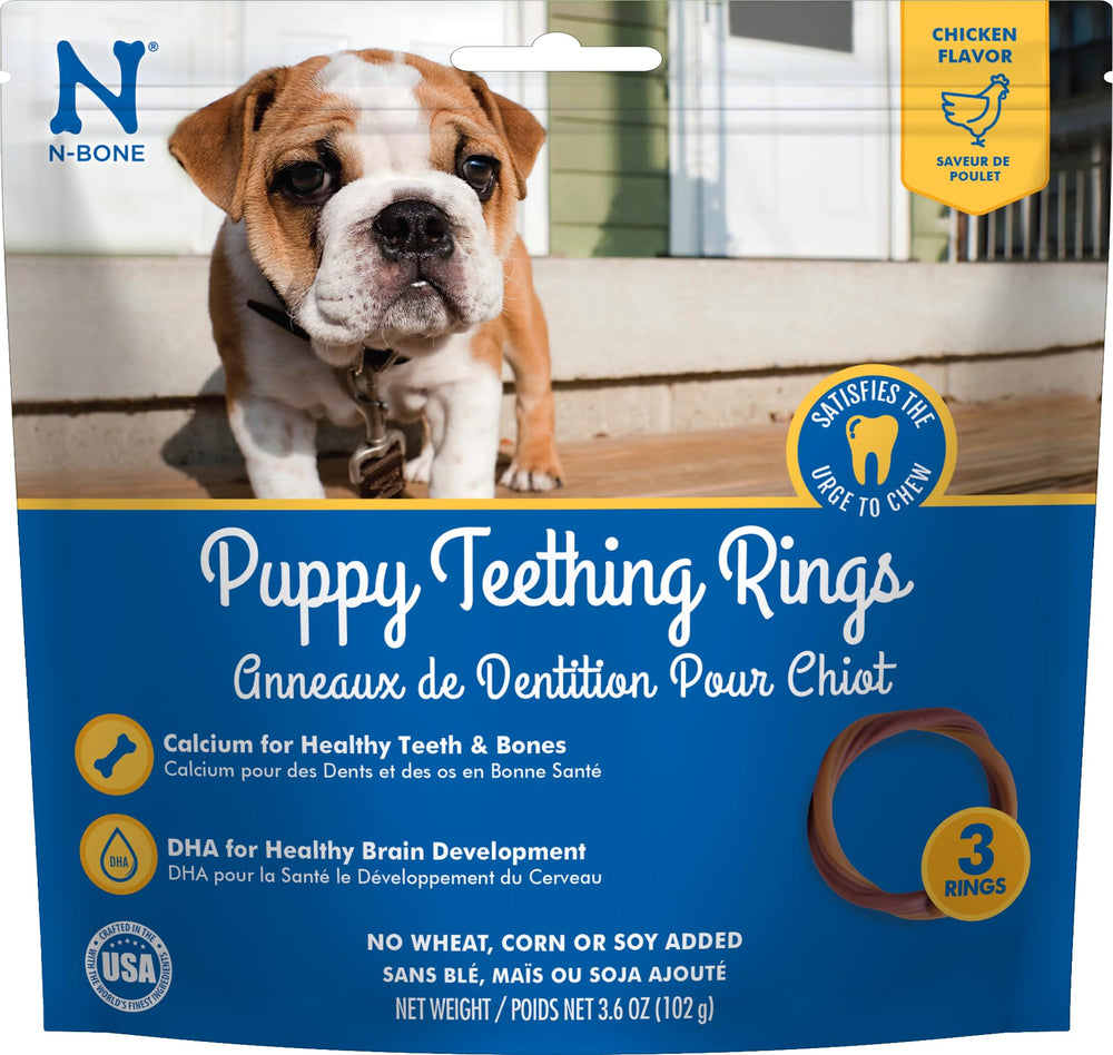 N-Bone anillos dentición cachorros sabor pollo para masticación segura