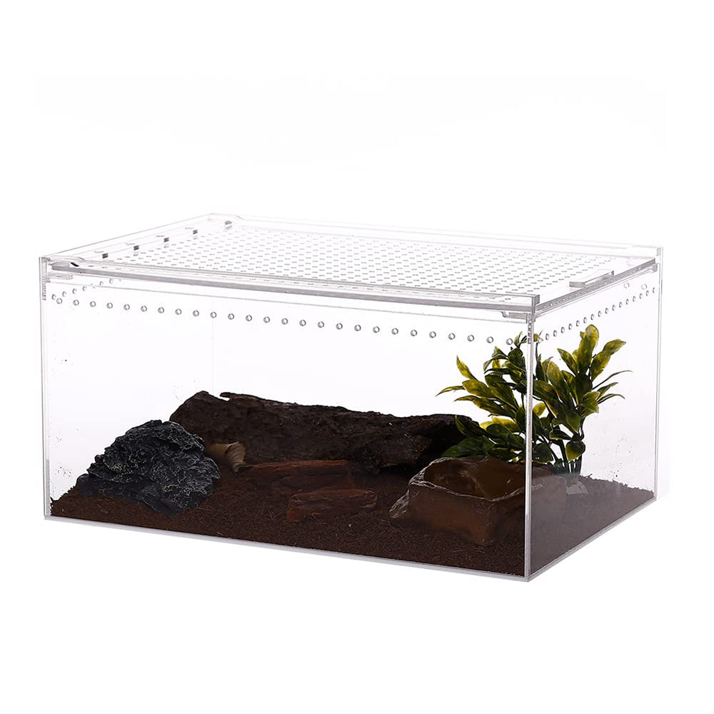 NANEEZOO jaula acrílica magnética grande para observar reptiles.