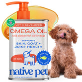 Native Pet aceite de salmón Alaska en botella para pelaje saludable.