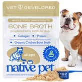 Native Pet Caldo de Hueso Pollo volcado: mejora la hidratación y sabor.