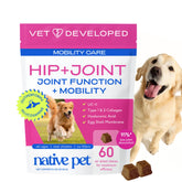 Native Pet Mobility Care botella: apoyo diario para la movilidad de perros.