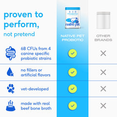 Native Pet Probiotics: caldo de hueso de res real como sabor, añade apoyo digestivo