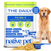 Native Pet vitaminas diarias para perro: dosis-botella para uso diario.