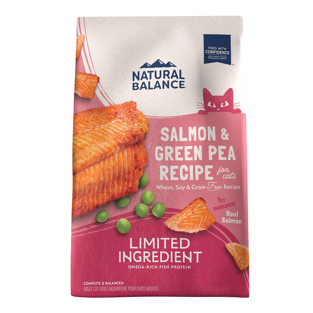 Natural Balance alimento para gatos con salmón sin granos y guisantes, 4 lb.