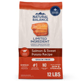 Natural Balance alimento para perros con salmon y batata, bolsa de 12 lb, digestión suave.
