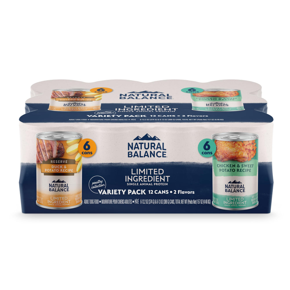 Natural Balance comida húmeda pato y papa, tazón sabroso y fácil de digerir para perros.