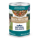 Natural Balance comida húmeda en lata para perros, Protección de la Salud, lista para servir.