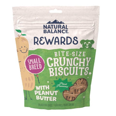 Natural Balance galletas crujientes de ingredientes limitados con sabor a maní para razas pequeñas, premio sabroso